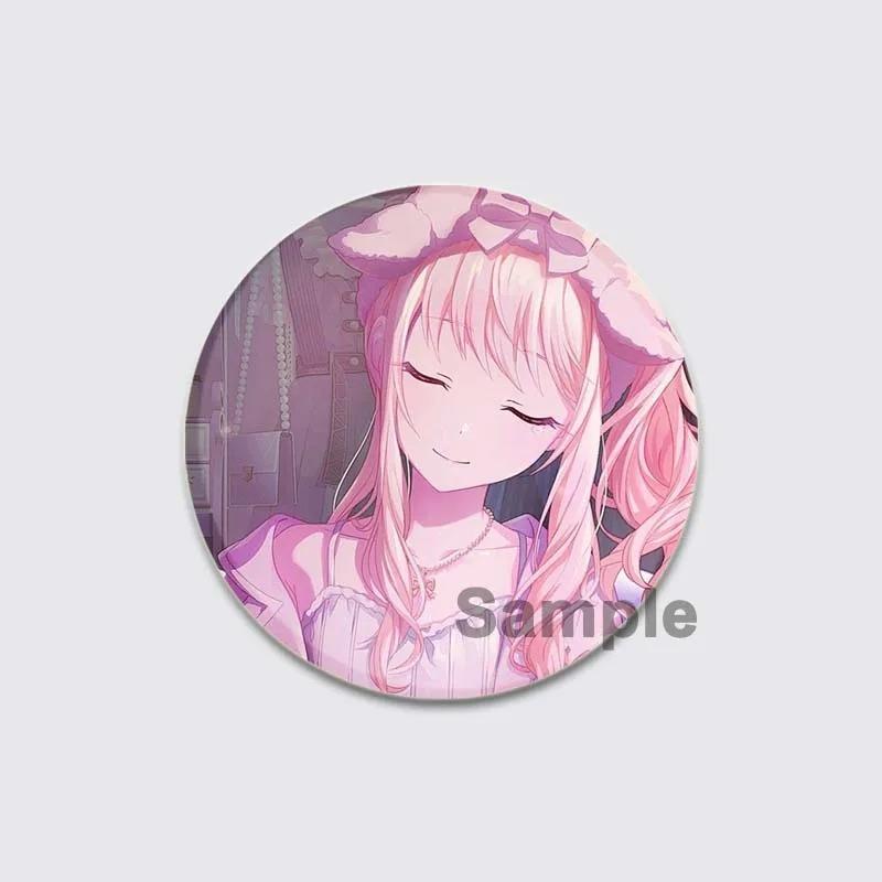 32/44/58mm Anime Mizuki Akiyama Badges Project SEKAI Brooch Round Brooches Jewelry Creative Art Pins for Backpack Decor Gift Accessory