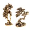1 шт. латунная мини-статуэтка сосны с приветственным знаком, миниатюрное дерево, пейзаж, маленькие статуи из дерева бонсай, украшения, аксессуары