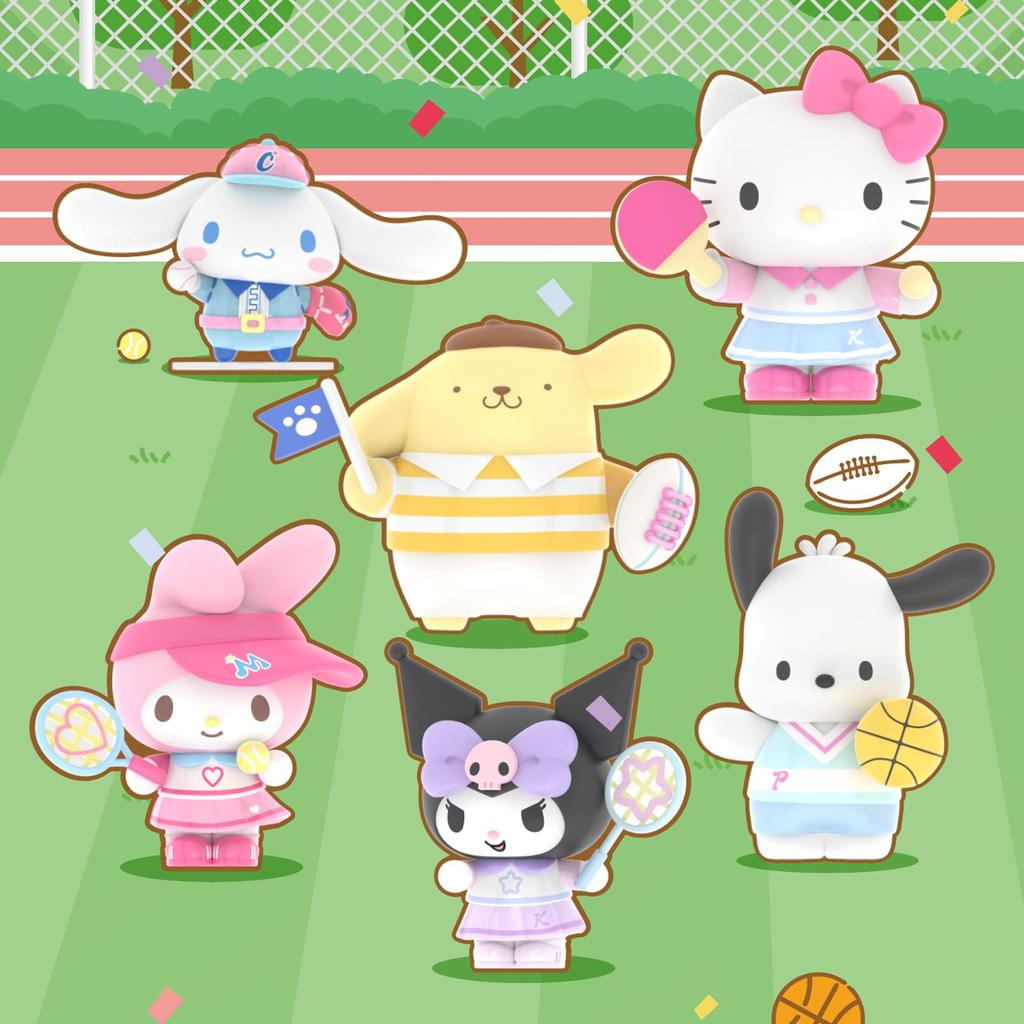 TOP TOY Персонажи Sanrio Серия Genki Sports Day [1 шт.] Фигурка Гашапон в слепой коробке Мягкий винил ПВХ Подарок на день рождения Китти Куроми Синаморолл