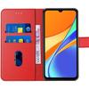 Coque - E.F.CONNECTION - Redmi 10A - Effet Cuir Rouge - Fermoir Magnétique - 2 Verres Trempés