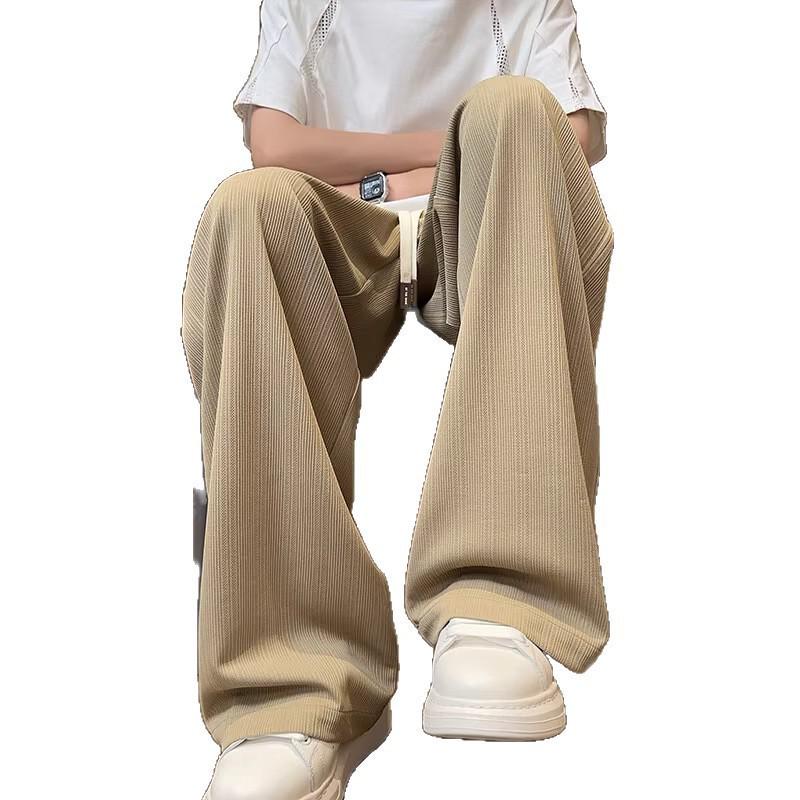 Универсальные мужские брюки на четыре сезона, струящиеся, широкие, модные, фактурные, удобные, свободного кроя