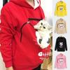 Women’s Sweatshirt Pouch Hood Tops Carry Cat Breathable Pullover Blouse
