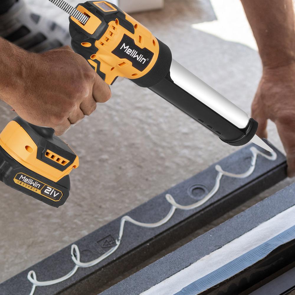 MELLWIN 10 унц/300 мл Пистолет для герметика для стекла Аккумуляторный Двери и окна Электрический инструмент для заделки швов Для аккумулятора Makita 18 В Штифт