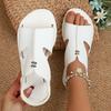 Women's Flat Sandals Summer New Round Head Open Toe Fish Mouth Sandals Large Size Female Sandals