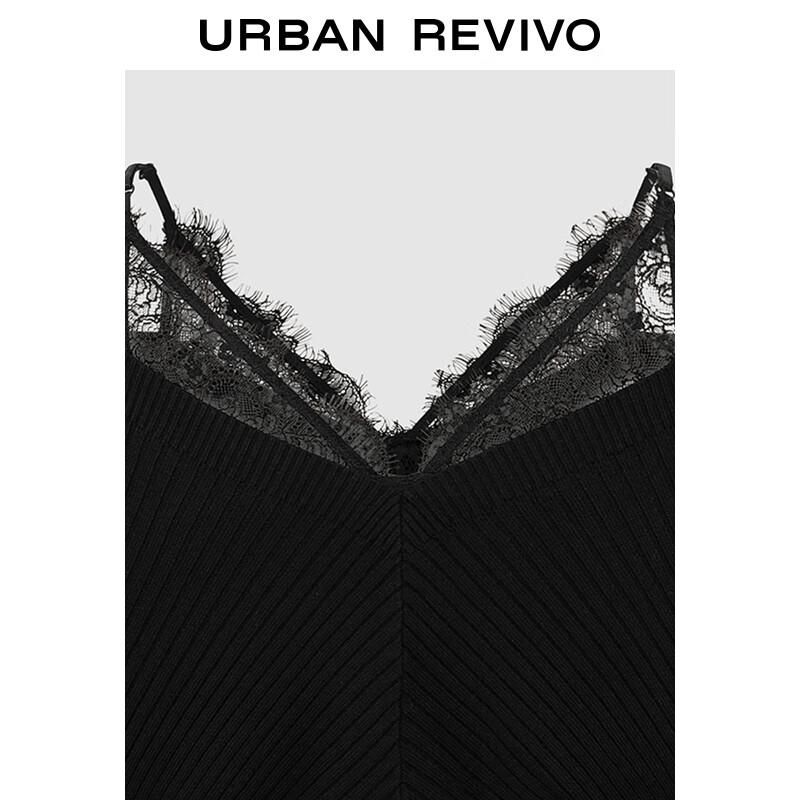 Женский вязаный кроп-топ-ками с кружевной отделкой UR