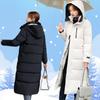 Зимняя куртка с капюшоном женская длинная утолщенная пуховая куртка с прямой элегантной верхней одеждой модные женские парки