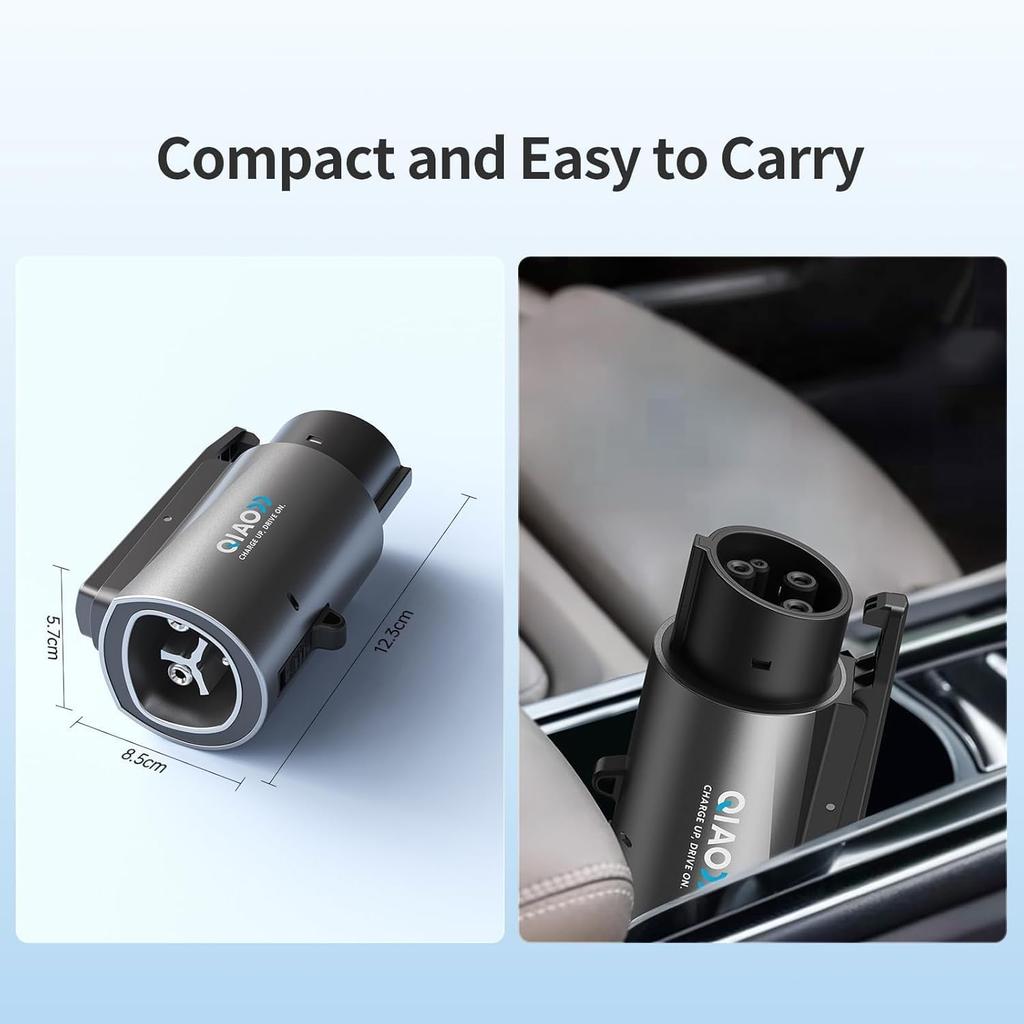 For Tesla To J1772 Adapter With Security Lock, Max 80A 250V Silver Plated NACS To J1772 Adapter For Level 2 EV Charging, Fits Tesla