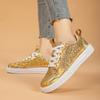 Мода Модные золотые женские кроссовки Роскошные женские кроссовки с пайетками из вулканизированной кожи Удобные повседневные кроссовки Женские дизайнерские туфли tênis feminino