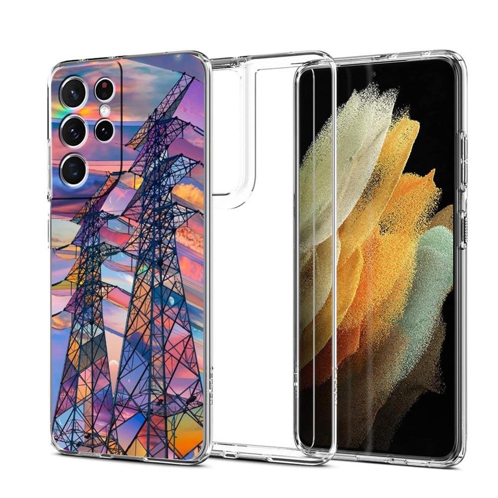 Милый художественный красивый ярко-розовый чехол для телефона Samsung Galaxy S24 S23 S22 S20 Ultra S21 FE 5G S10 S9 Plus S10E S8, прозрачный чехол