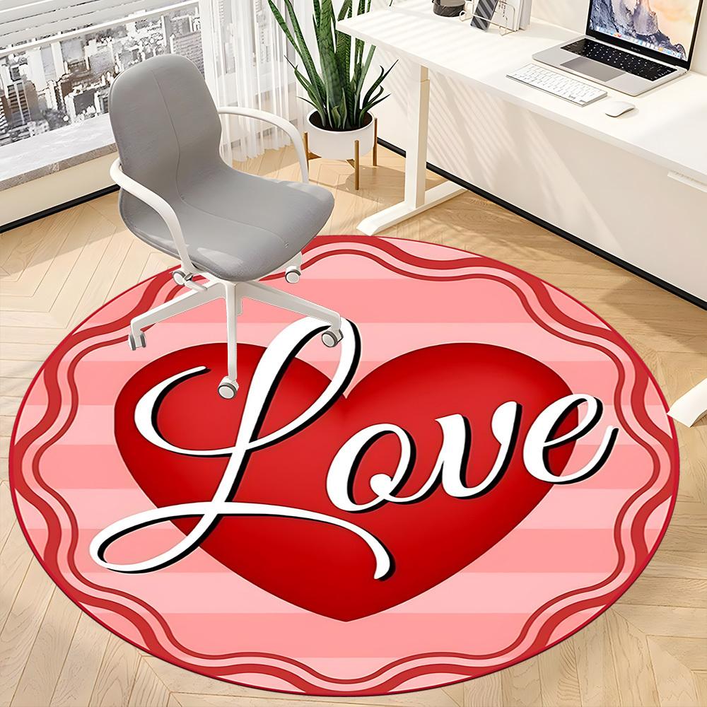1pc Love Heart Chair Carpet for Office, Non slip, Soft and Durable Office Rug for Interior Decoration