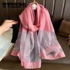 Chinese Style Embroidered Flower Scarf Thin Breathable Shawl Elegant Casual Sunscreen Wrap