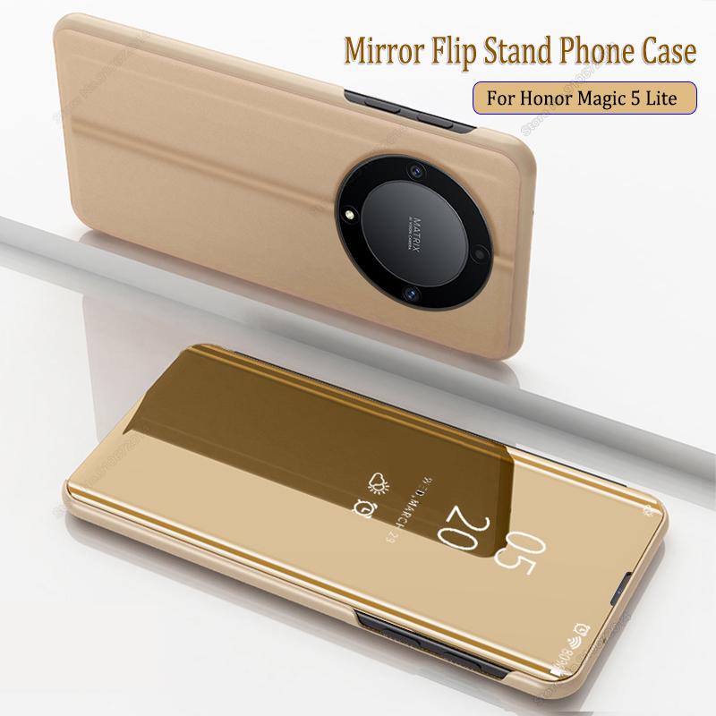 For Honor Magic 5 6 Lite Case 360 Full Protection Flip Mirror Stand Funda For Honor X9b X8b X9A X9 X8 X7 50 70 90 200 Lite Cover