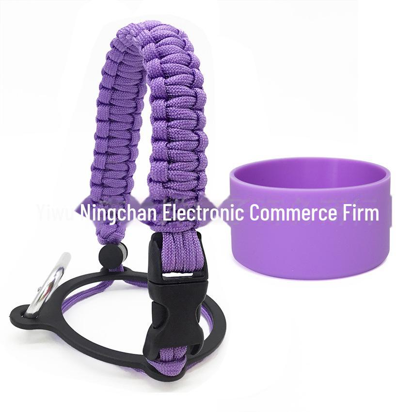 Top Thermos Cups with Silicone Non-Slip Sleeves, Hand-Woven Ropes, and Cup Handles