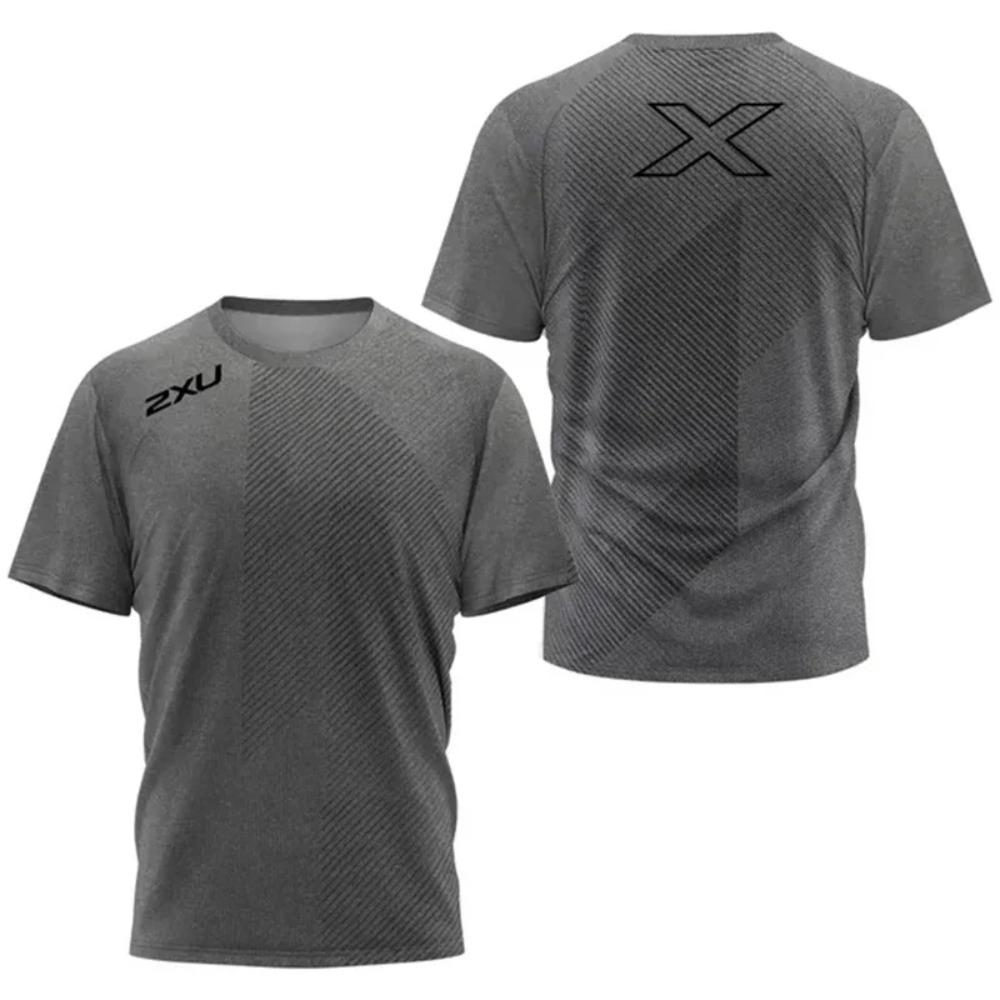 Мужская спортивная футболка 2XU с быстрым высыханием для активного отдыха и фитнеса, мужская дышащая футболка с коротким рукавом для тенниса, легкий свободный топ для бега