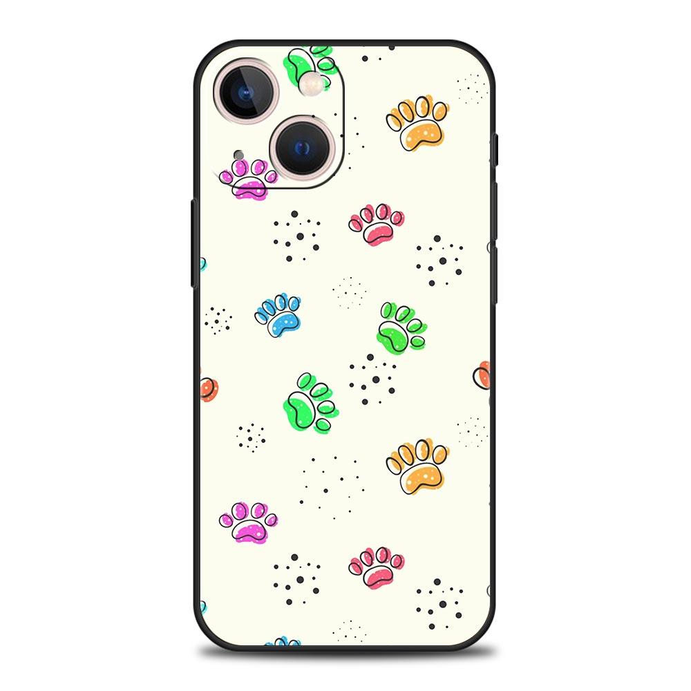 Милый чехол для телефона Cat Dog Paw Love Luxury для iPhone 13 15 14 12 Mini 11 Pro MAX XR X SE XS 7 8 Plus, силиконовый защитный чехол