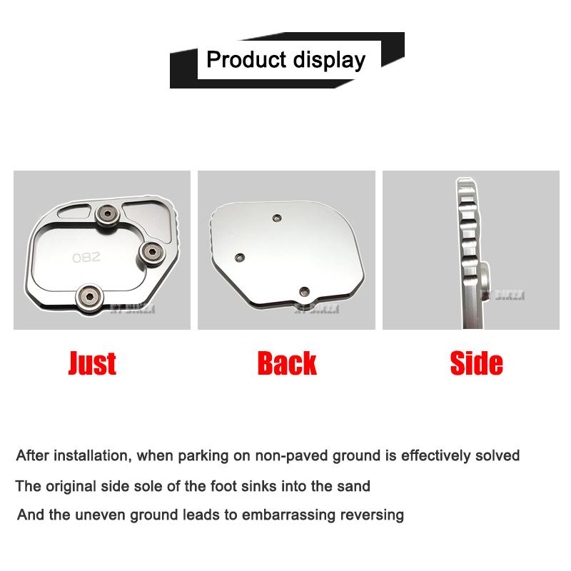Motorcycle Foot Side Stand Enlarge Kickstand Extension Pad Shelf Accessories For BMW C400X C400GT C 400 GT 400GT 2018 2019-2023
