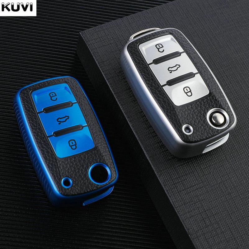 Кожаный TPU Чехол-брелок для ключей для VW Volkswagen Polo Tiguan Passat B5 B6 B7 Golf 4 5 6 MK6 Jetta Lavida Skoda Octavia Seat