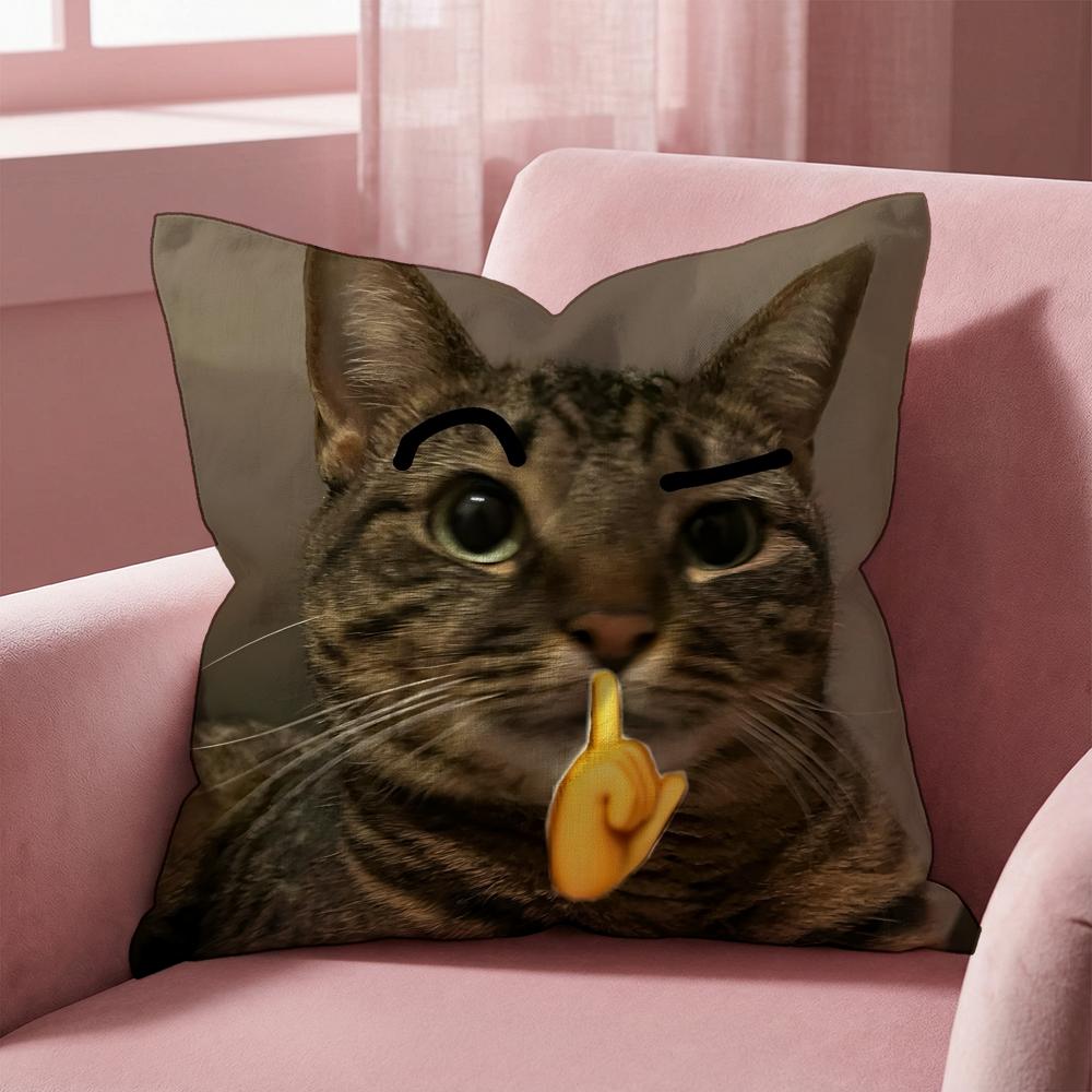 Смешные мем-подушки с кошками, чехол на подушку для разных помещений, для дома и автомобиля - Двусторонний, Мягкий и прочный для ежедневного использования