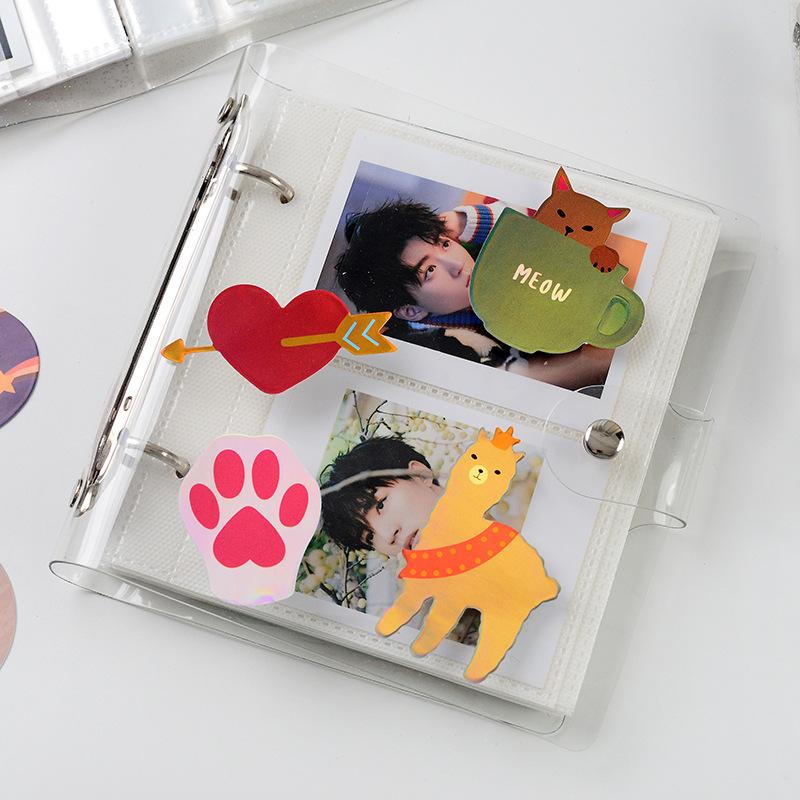3 Inch Polaroid Photo Album Cute Bear Transparent Jewelry Small Card Collection Storage Book Mini Loose Leaf