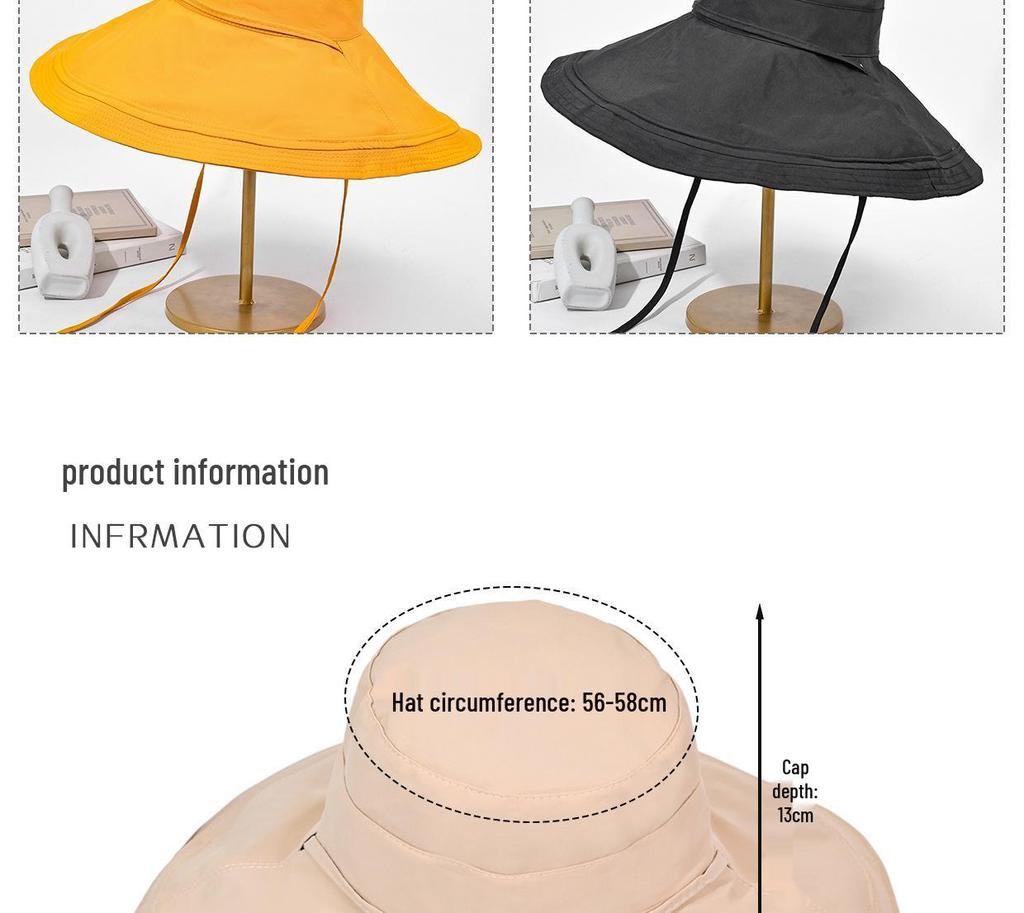 Женская двухсторонняя ветрозащитная пляжная шляпа от солнца с широкими полями для лета