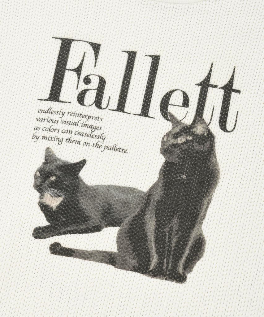 FALLETT [22Осень/Зима] Deuce Nero Вязаный свитер с длинным рукавом Айвори