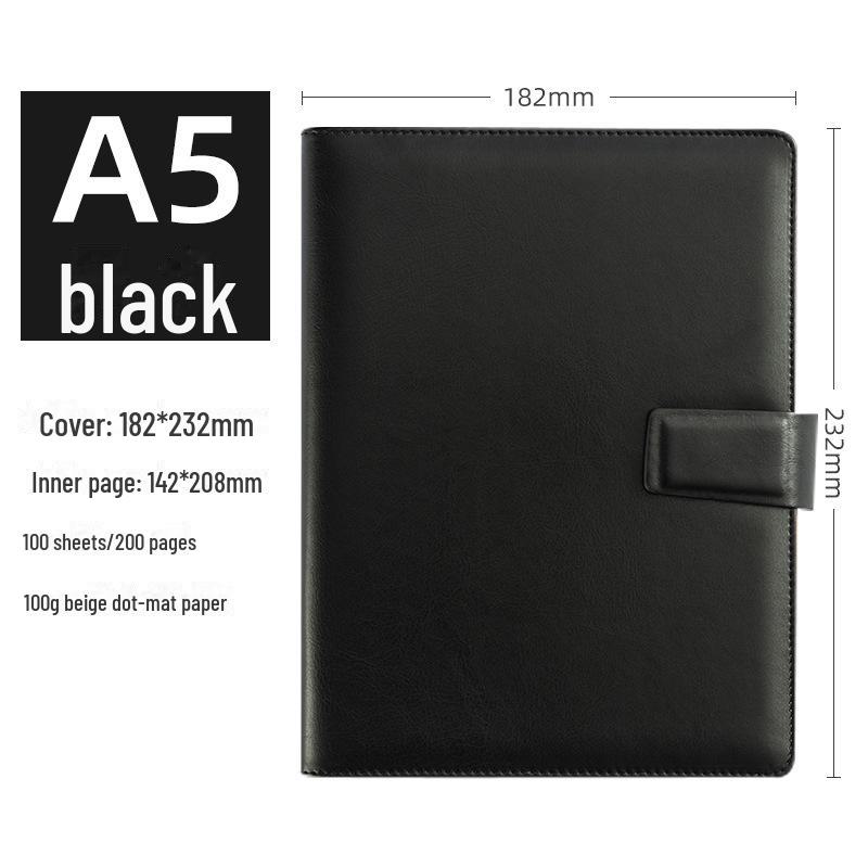 Деловой кожаный блокнот формата А5 с отрывными листами для офисных встреч и договоров купли-продажи