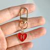 1PC Heart Shaped Gift 26 English Letters Design DIY Keychain Marker Love Keychain Creativity Lobster Buckle Red Metal Party