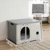 Cat House Stackable Pet Shelter with Removable Cushion for Indoor Outdoor Use Grey