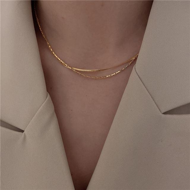 Нержавеющая сталь новый панк хип-хоп 2 слоя геометрический куб звено ожерелье для женщин подарок тренд чокер модные ювелирные изделия вечеринка