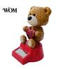 Solar Car Ornament Ornament, Love Bear Shaking Head Dancing Doll, Auto Bobblehead for Interior Accessories, Romantic Dashboard Decoration, Valentine's