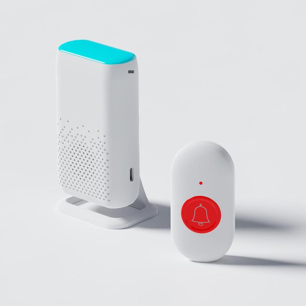 Беспроводная кнопка экстренного вызова для пожилых - Домашний дверной звонок с мигающим светом и вибросигналом