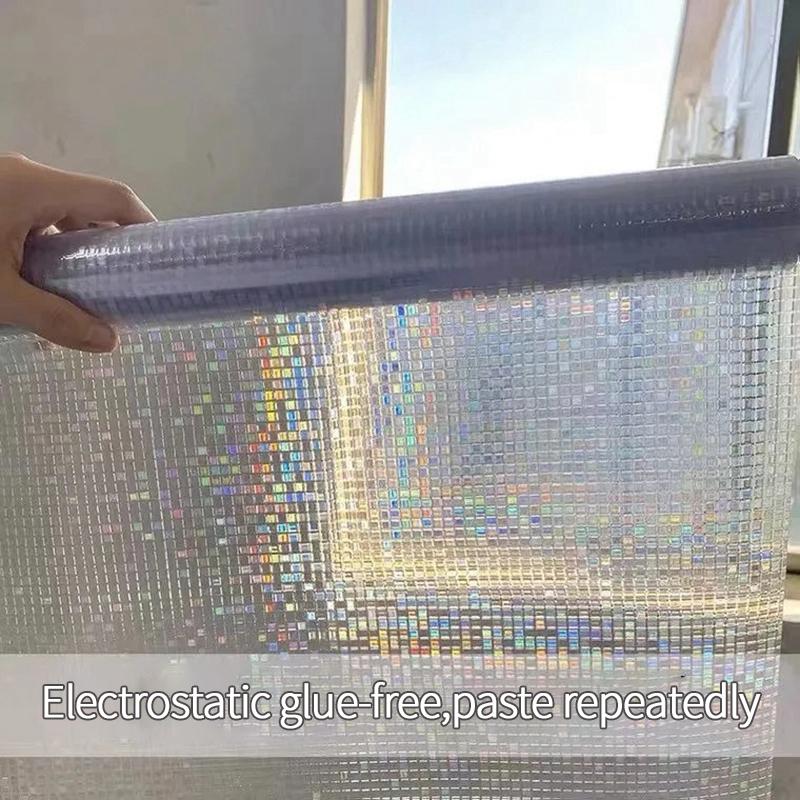 Пленка для защиты окон, радужная статическая пленка для витражей, самоклеящаяся пленка для окон, матирующая оконная пленка для дома