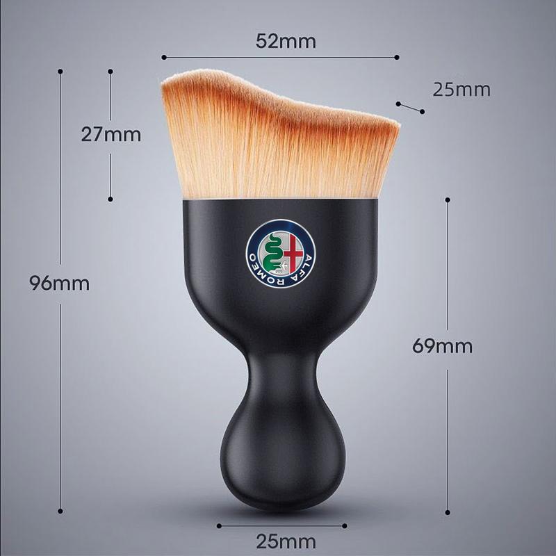 Car Badge Dust Brush Interior Detail Gap Air Vent Cleaning Soft Brush for Alfa Romeo Giulia Giulietta Stelvio Mito Sportiva Mito ofh853