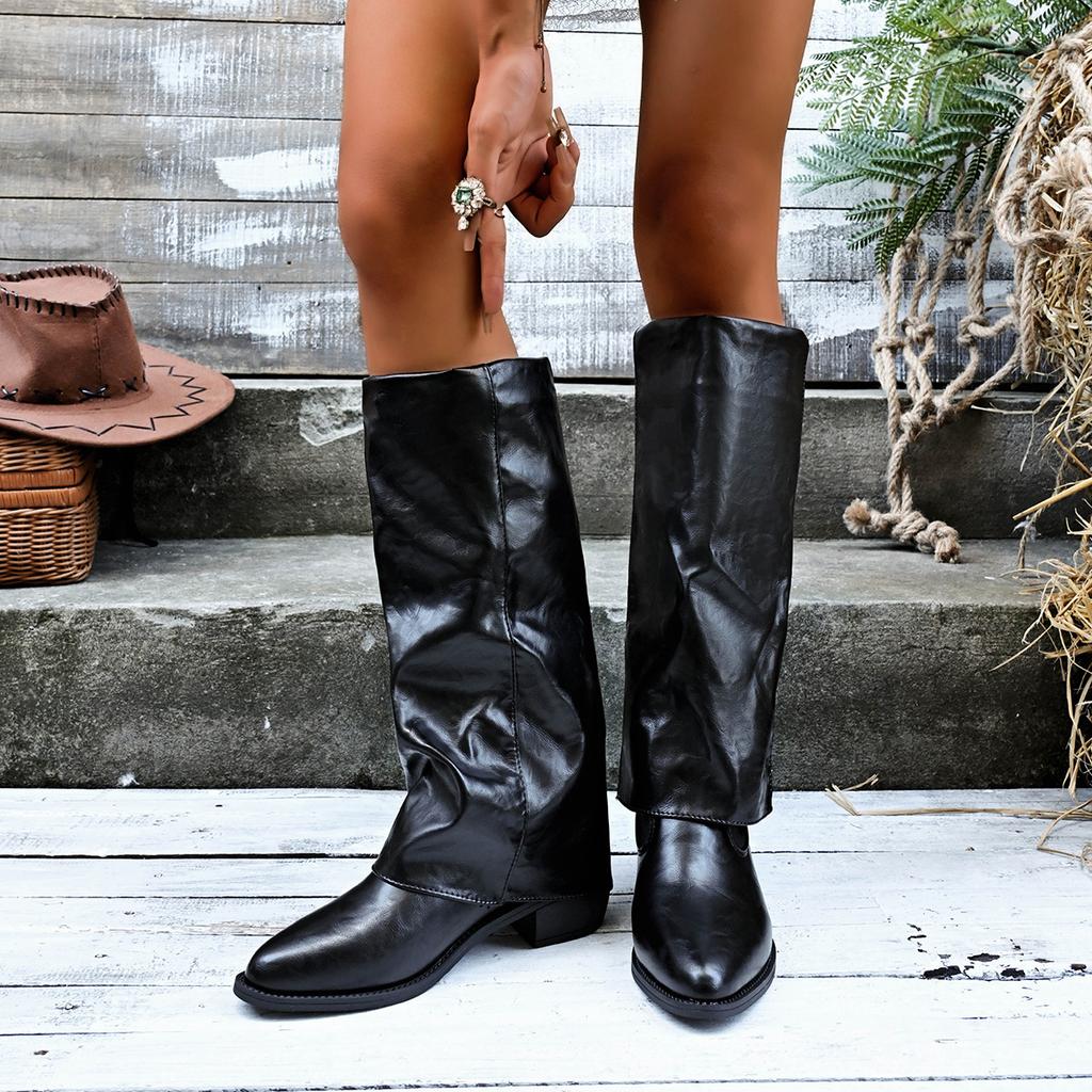 Large size thick heel brown Maillard boots women's 2026 new autumn and winter tube pants tube boots