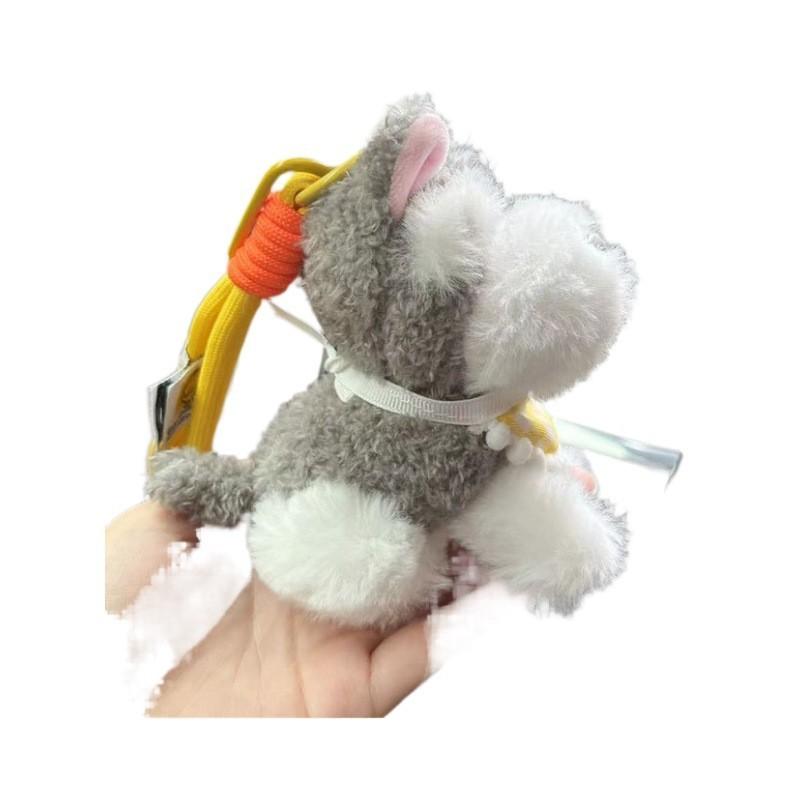 Cute Schnauzer Plush Toy Adorable Dog Keychain Soft Backpack Hanging Charm