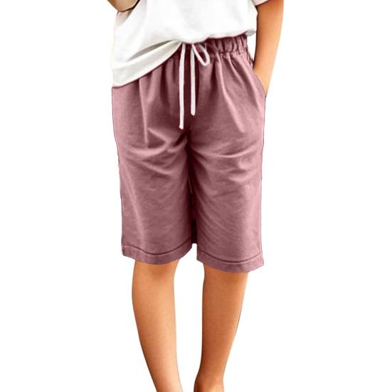 Девочка Летние Шорты Эластичная Талия Регулируемый Шнурок Повседневные Шорты с Карманами Свободного Кроя Широкие Шорты