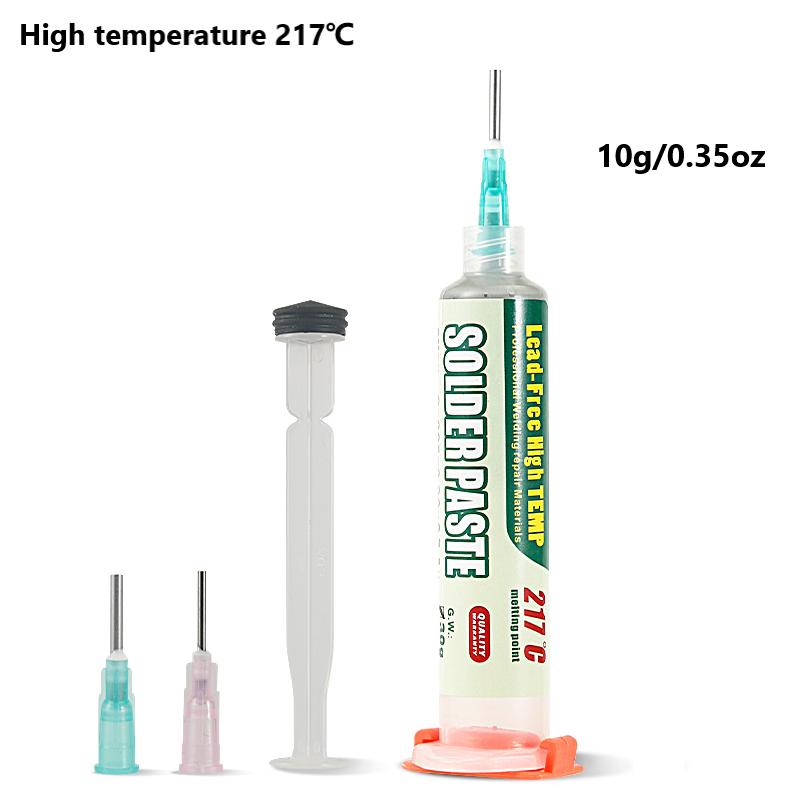 Высокотемпературная паяльная паста 217°C (Sn99%Ag0.3%Cu0.7%), паяльная паста для электроники, используется для ремонта ИС/печатных плат/BGA/SMD с температурой плавления 217°C, не требует отмывки