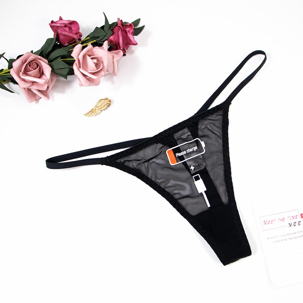 Varsbaby Сексуальные женские трусики-стринги из чистой пряжи с зарядным устройством и наклейкой