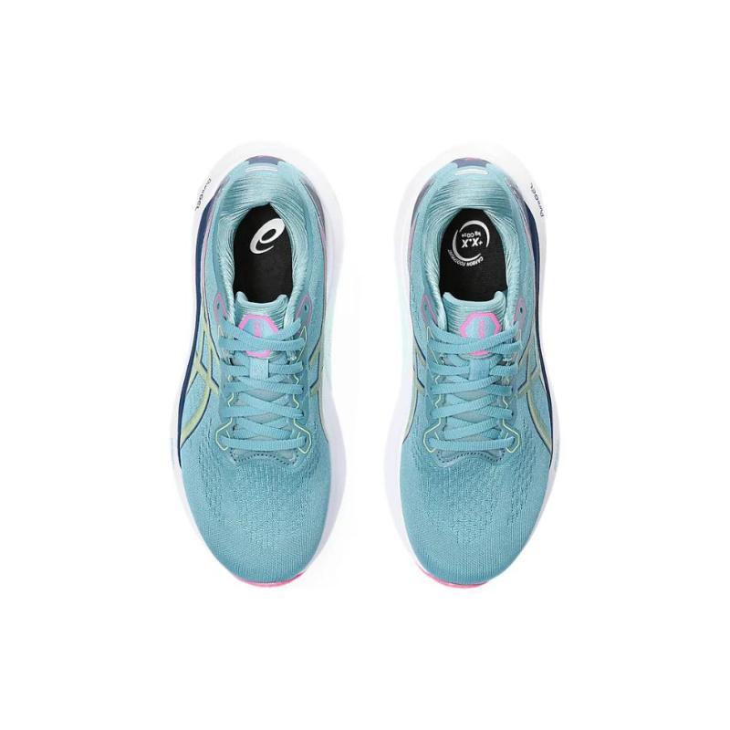Asics Женские кроссовки Gel Kayano 30 Серый Синий Лаймово-Зеленый Розовый 1012B357-402