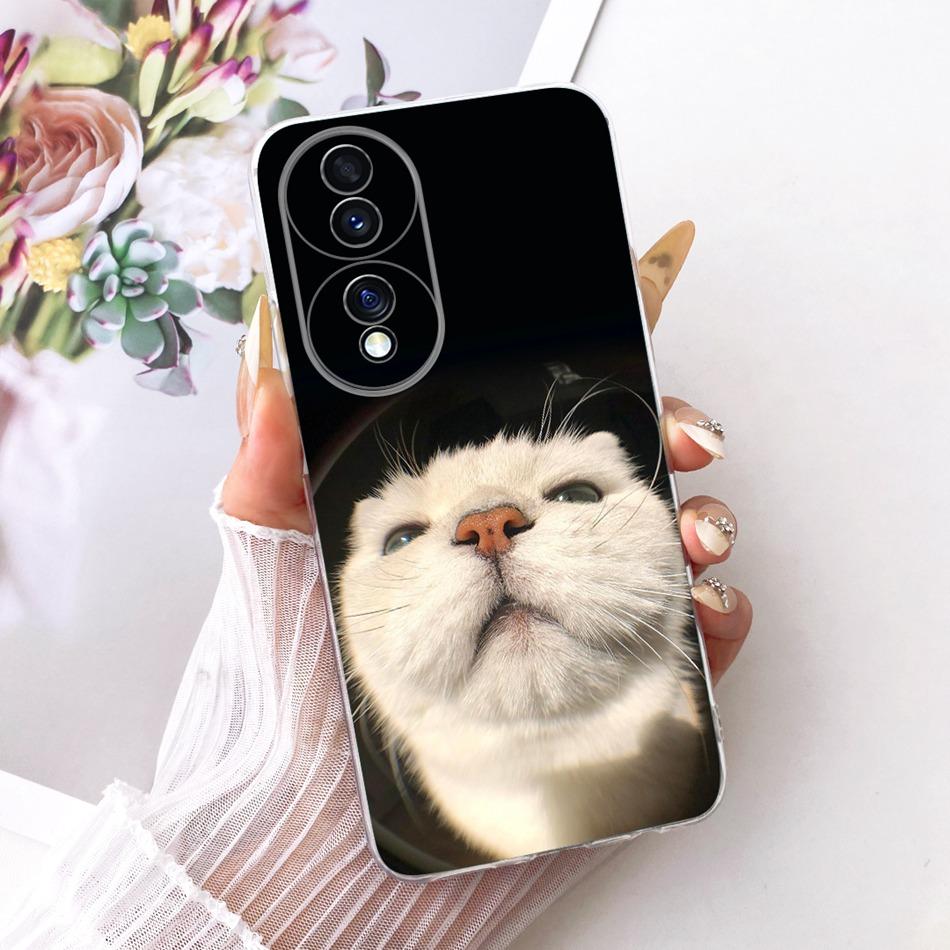 For Honor 70 70Pro Pro+ Cute Flower Butterfly Cat Painted Case For Honor70 70 Pro Plus 5G Soft Silicone TPU Phone Cases