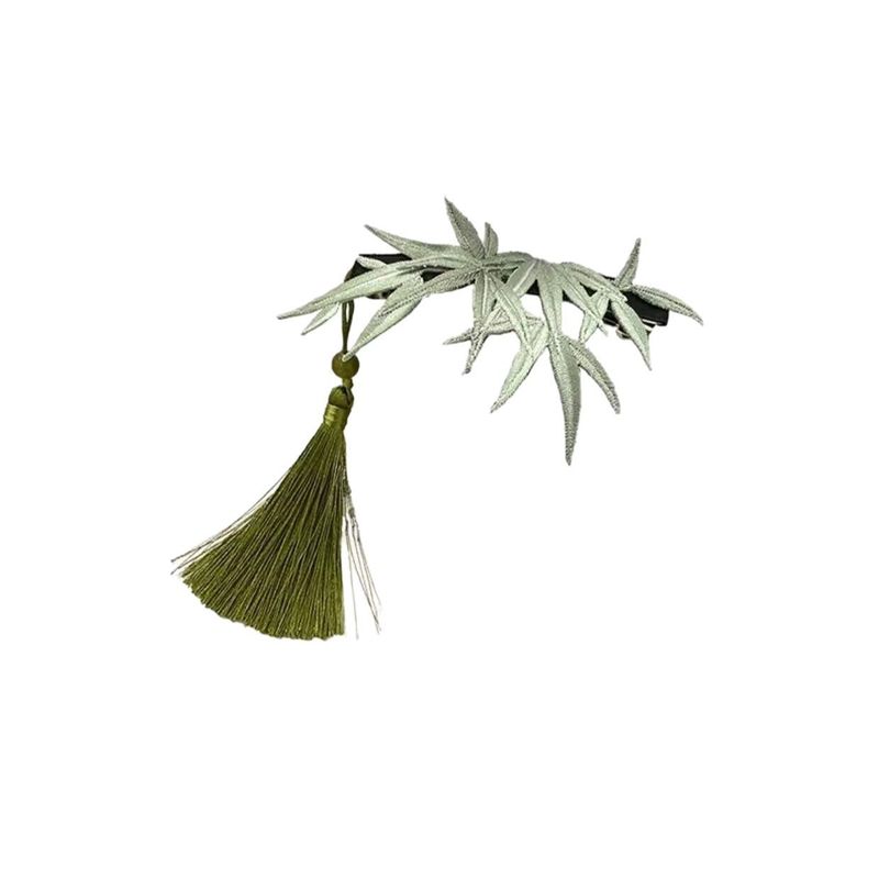 1pc Bamboo Shadow Fusu~Bamboo Imitation Wrapped Flower Pearl Hair Clip Chinese National Style Super Fairy Clip Hair Clip
