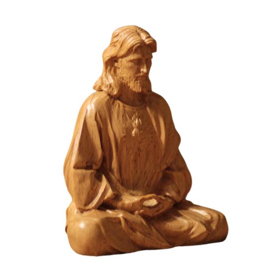 Статуэтка Христа из смолы Yousheng, рождественское украшение для стола, статуэтка Иисуса в медитации для столов, украшение камина, христианский подарок