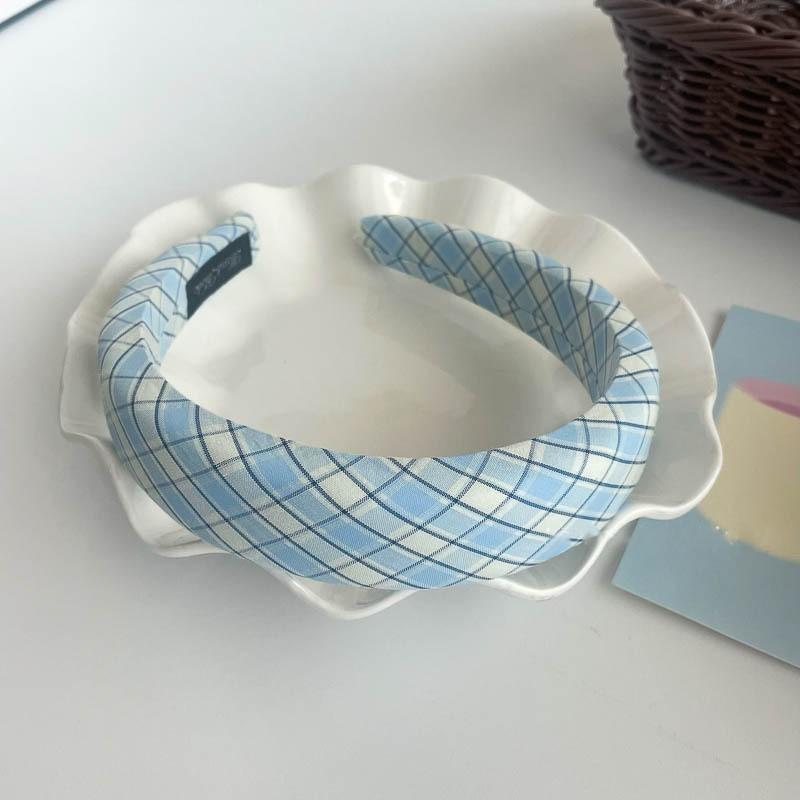 Cloth Plaid Sweet Headband Women's Korean Fashion Fresh Hair Band Outdoor Hair Accessories