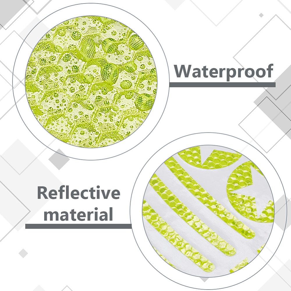 2pcs Waterproof PET Plastic Reflective Stickers Motorcycle & Bicycle Decoration Yellow 320x210x0.1mm