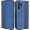 Protective Case - BOOLING - for Samsung Galaxy A32 5G - Navy Blue Leather Effect - Mosaic Pattern - Semi-rigid