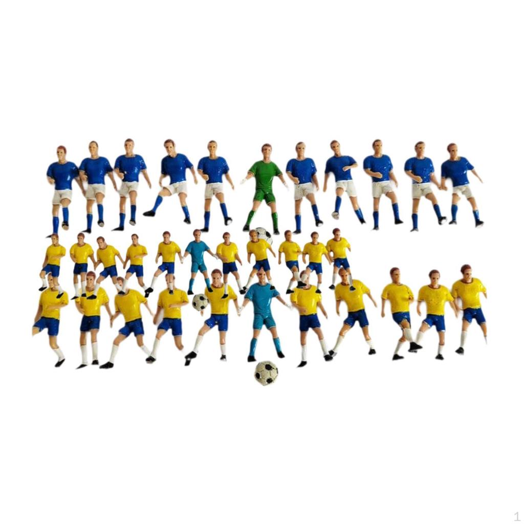 11 Pieces Miniature Football Player Figures Diorama Character Tiny People Model