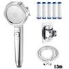Showerhead Four Speed Adjustment Filter for Shower Knobs One Click Water Stop Bathroom Accessories Replete Heads Showers Parts