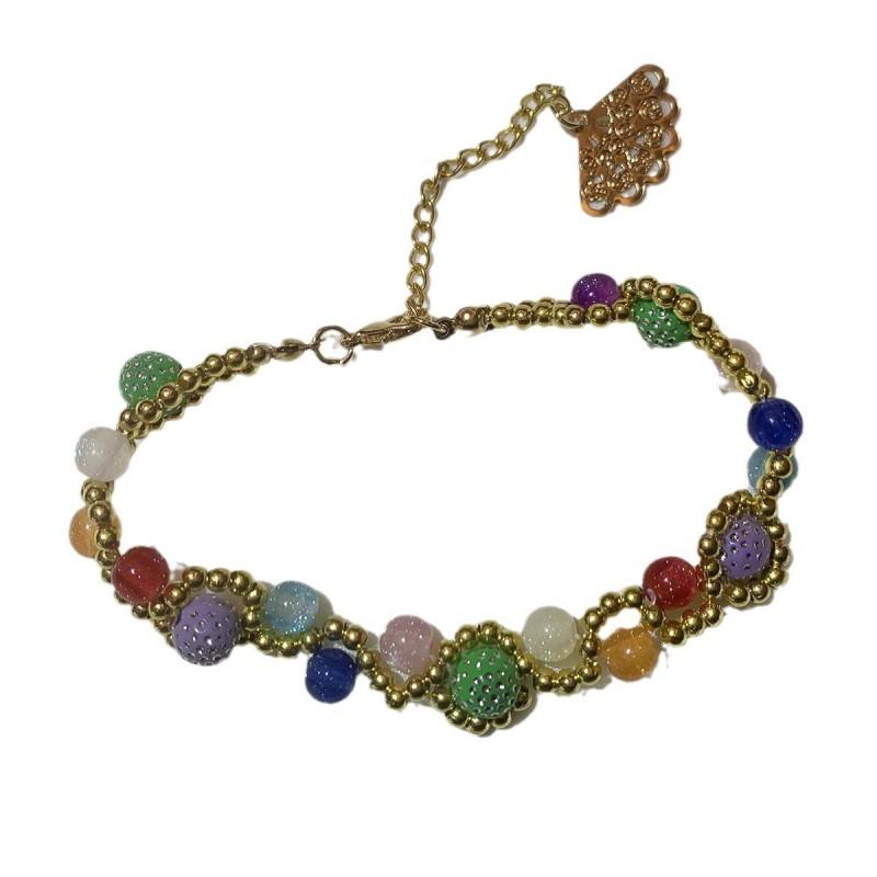 Handmade Beaded Bracelet Women Colorful Candy Tone Minimalist Geometric Style Fashion Accessory