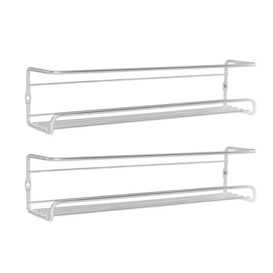 2 шт. Настенный стеллаж для хранения, легкая установка, экономия места, кухонный органайзер, углеродистая сталь, боковой стеллаж для специй на холодильник