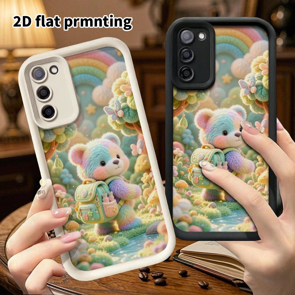 Phone Case: 2D flat, fits Samsung Galaxy A34 A35 M05 M06 S20 S22 S21 FE Plus 5G protective case, forest adventure little bear, perfect Christmas and H